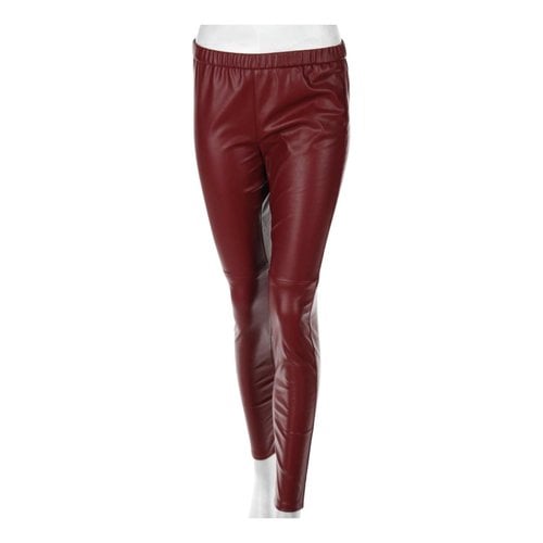 Pre-owned Michael Kors Vegan Leather Leggings In Red
