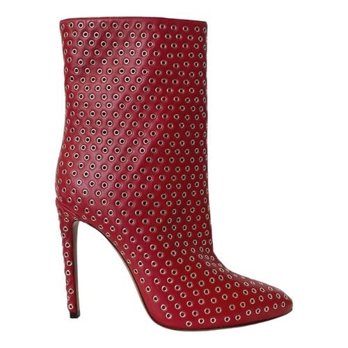 Pre-owned Alaïa Leather Ankle Boots In Red