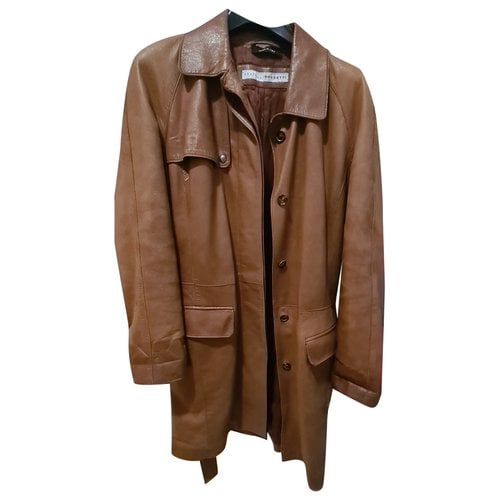 Pre-owned Fratelli Rossetti Leather Coat In Brown