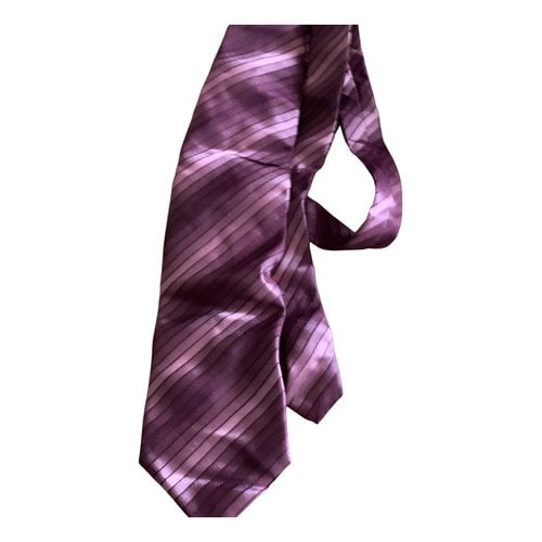 Pre-owned Roccobarocco Silk Tie In Purple