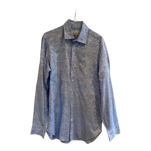 Pre-owned Etro Leather Shirt In Blue