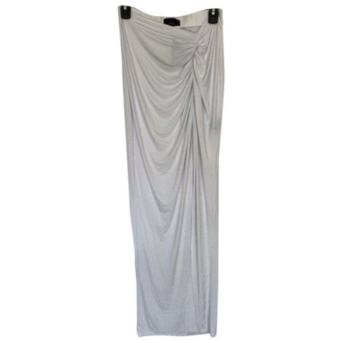 Pre-owned Michael Costello Maxi Skirt In White