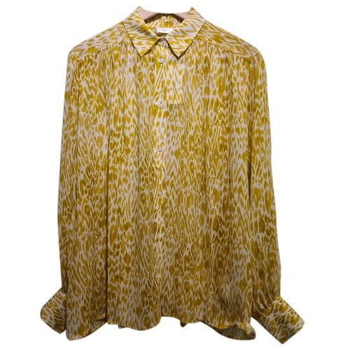 Pre-owned Anine Bing Silk Blouse In Yellow