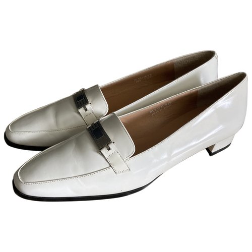 Pre-owned Ralph Lauren Leather Flats In White