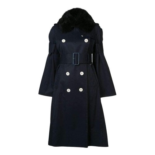 Pre-owned Sacai Trench Coat In Black