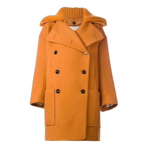 Pre-owned Chloé Wool Trench Coat In Brown
