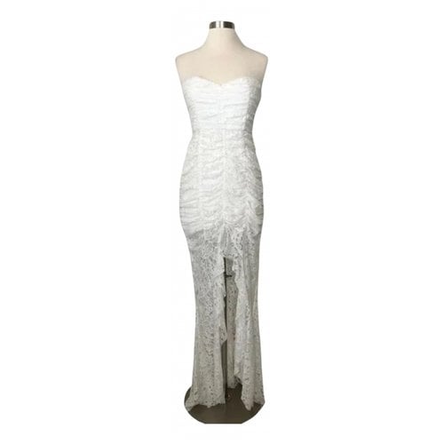 Pre-owned Nbd Lace Maxi Dress In White