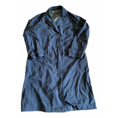 Pre-owned Massimo Dutti Trench In Blue