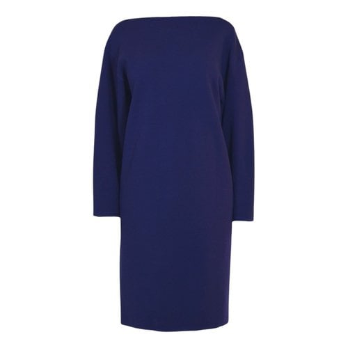 Pre-owned Alaïa Wool Mid-length Dress In Purple