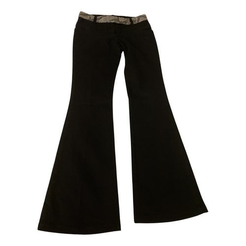 Pre-owned Roberto Cavalli Straight Pants In Black