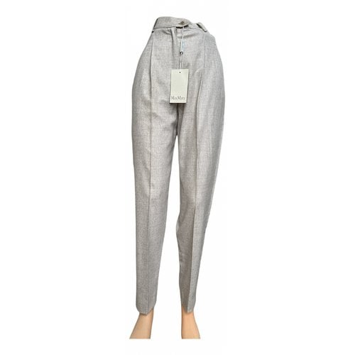 Pre-owned Max Mara Cashmere Straight Pants In Beige