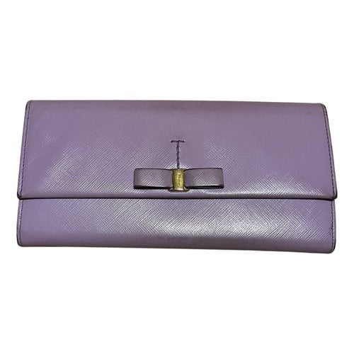 Pre-owned Ferragamo Cloth Wallet In Purple