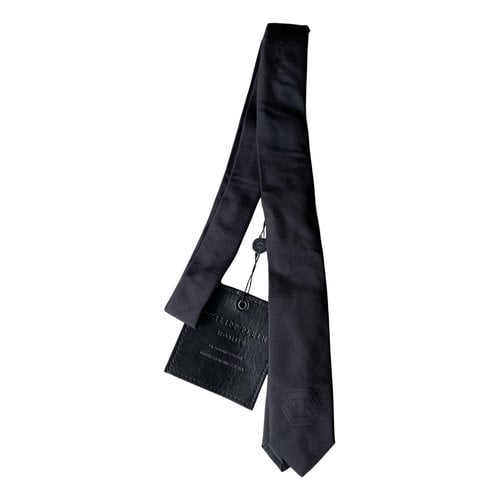 Pre-owned Philipp Plein Silk Tie In Black