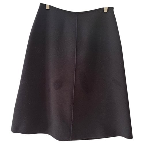 Pre-owned Seventy Wool Mid-length Skirt In Black