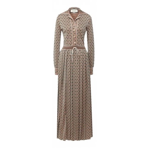 Pre-owned Gucci Maxi Dress In Brown