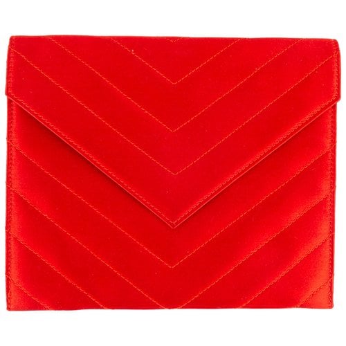 Pre-owned Saint Laurent Silk Handbag In Red