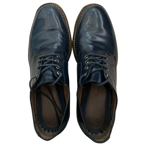 Pre-owned Ferragamo Leather Lace Ups In Blue