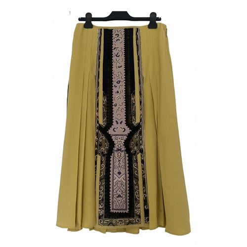 Pre-owned Valentino Silk Mid-length Skirt In Yellow