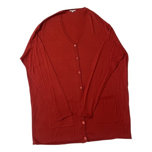 Pre-owned P.a.r.o.s.h Silk Cardigan In Red