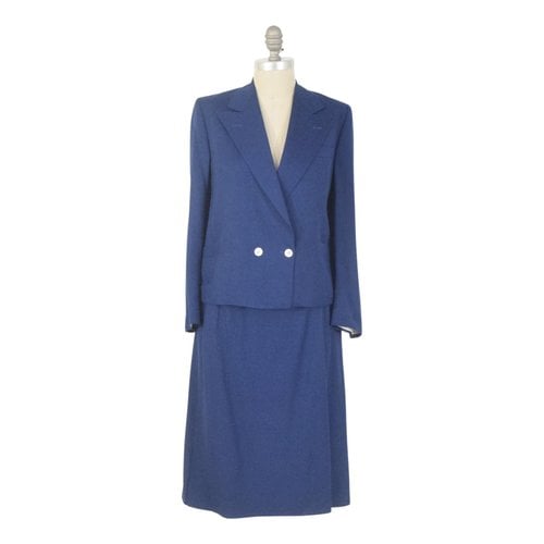 Pre-owned Burberry Linen Suit Jacket In Blue