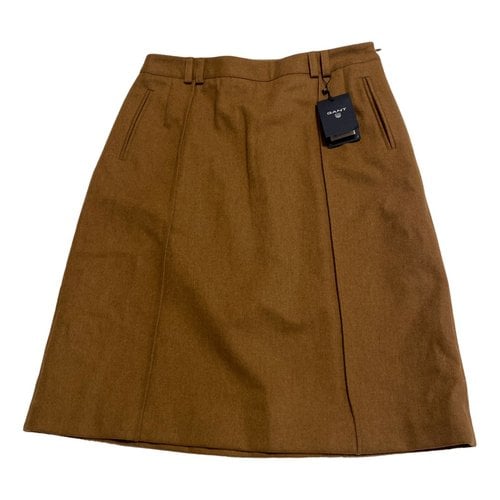 Pre-owned Gant Wool Mid-length Skirt In Camel