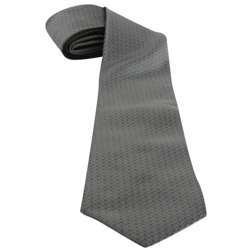 Pre-owned Prada Silk Tie In Grey