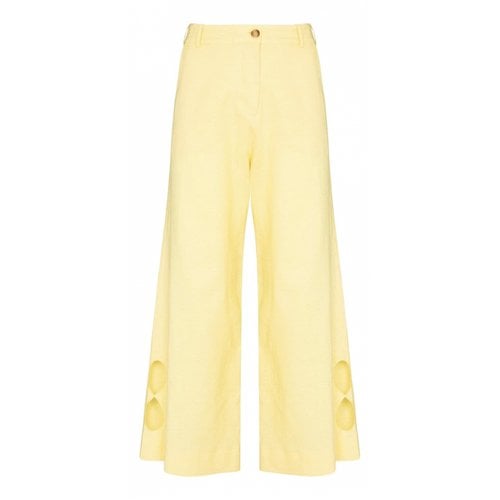 Pre-owned Racil Linen Trousers In Yellow