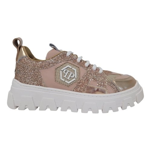 Pre-owned Philipp Plein Leather Trainers In Pink
