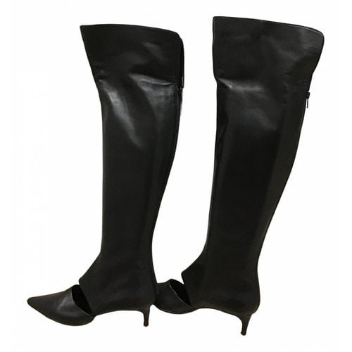 Pre-owned Helmut Lang Leather Boots In Black