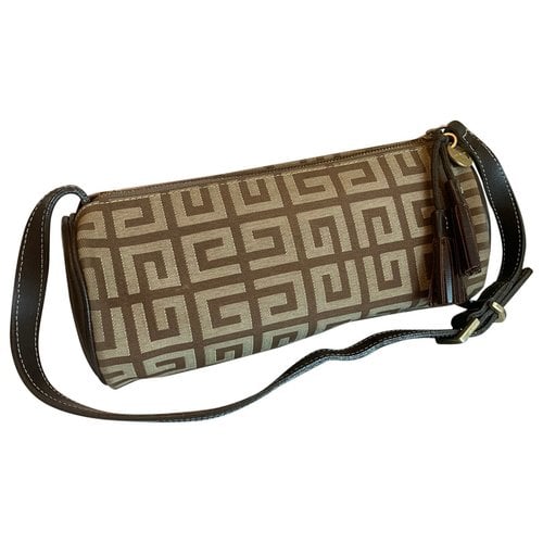 Pre-owned Givenchy Emblem Cloth Handbag In Brown