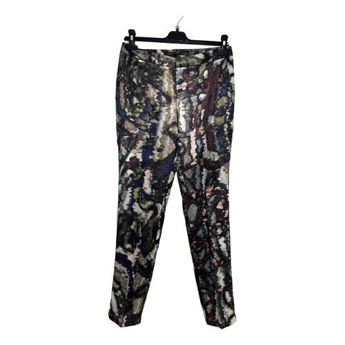 Pre-owned Theyskens' Theory Silk Trousers In Multicolour