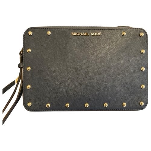 Pre-owned Michael Kors Leather Crossbody Bag In Navy