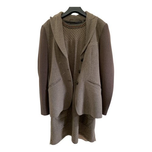 Pre-owned Max Mara Tweed Suit Jacket In Brown