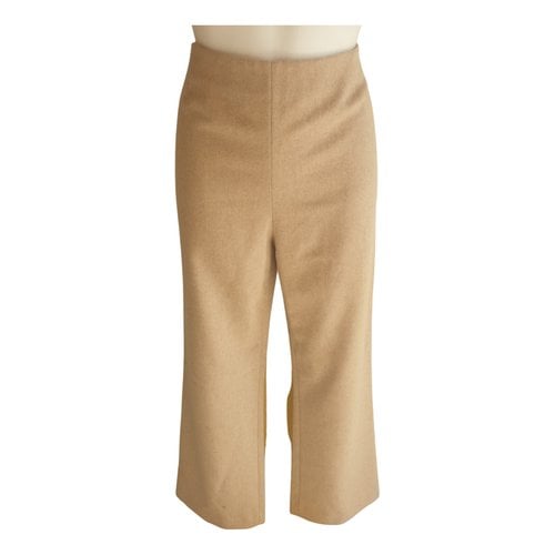 Pre-owned Valentino Wool Trousers In Beige