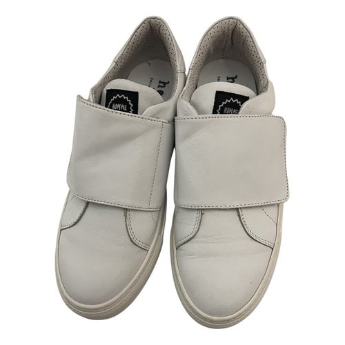 Pre-owned Daniele Alessandrini Leather Low Trainers In White