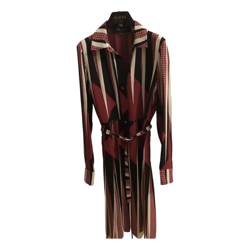 Pre-owned Gucci Silk Mid-length Dress In Multicolour