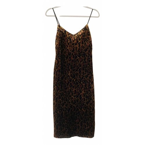 Pre-owned L Agence Velvet Mid-length Dress In Brown