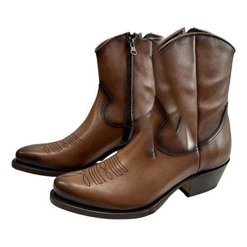 Pre-owned Penelope Chilvers Leather Ankle Boots In Brown