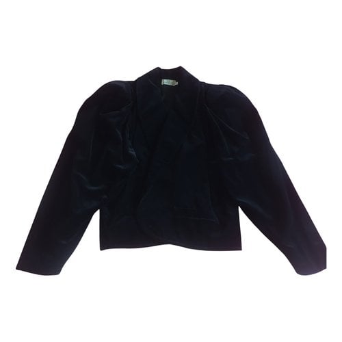 Pre-owned Ted Lapidus Velvet Short Vest In Black