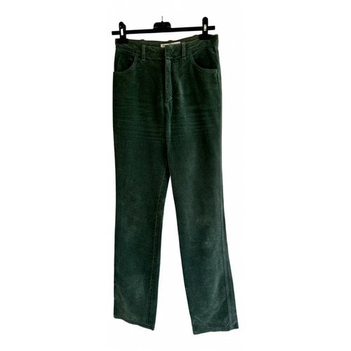 Pre-owned Balenciaga Velvet Straight Pants In Green