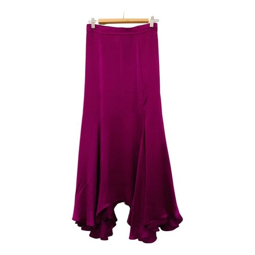 Pre-owned Juan Carlos Obando Silk Maxi Skirt In Purple