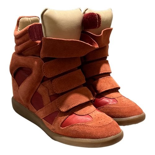 Pre-owned Isabel Marant Leather Trainers In Orange