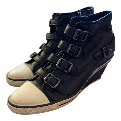Pre-owned Ash Leather Trainers In Black