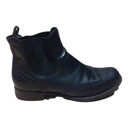 Pre-owned Miu Miu Leather Boots In Black