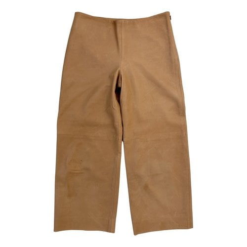Pre-owned Chloé Leather Short Pants In Beige