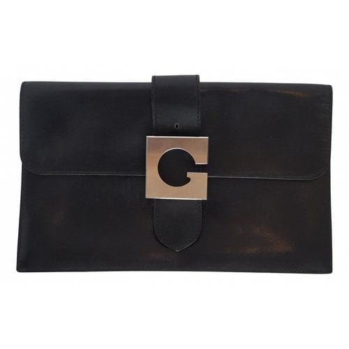 Pre-owned Gherardini Leather Clutch Bag In Black