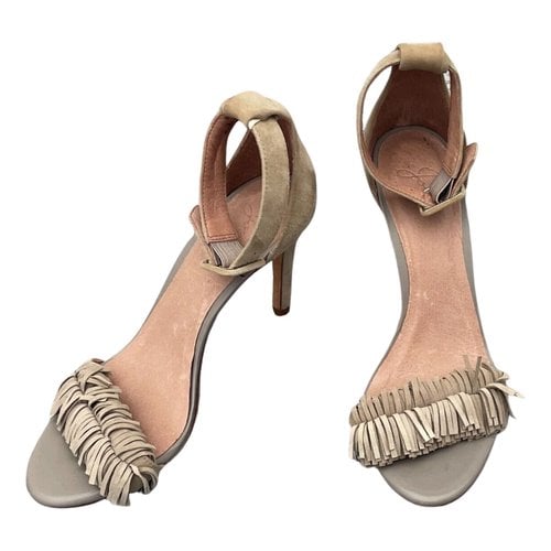 Pre-owned Joie Leather Sandals In Beige