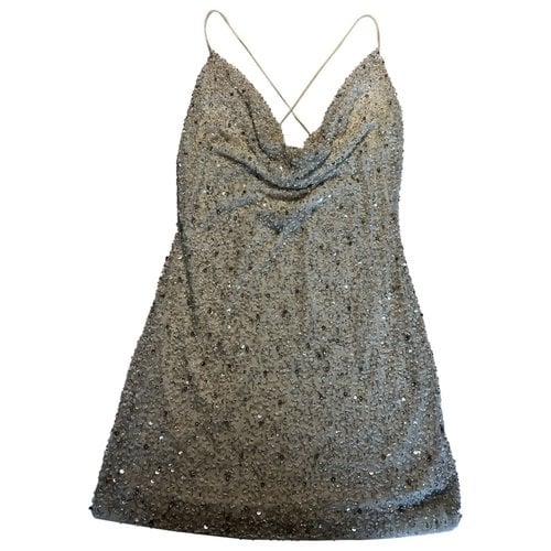 Pre-owned Retroféte Glitter Mini Dress In Silver