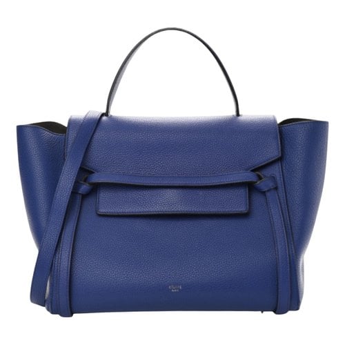 Pre-owned Celine Belt Leather Handbag In Blue
