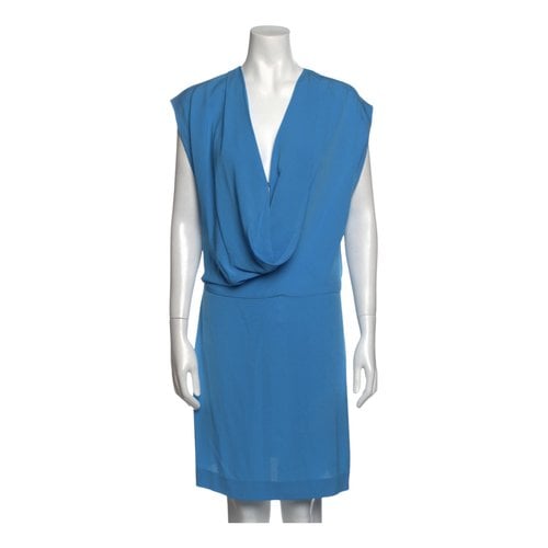 Pre-owned Diane Von Furstenberg Silk Mini Dress In Blue